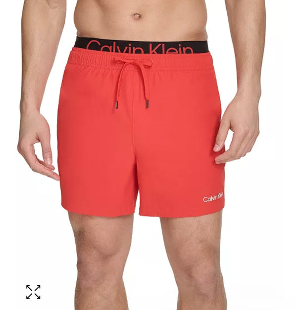 Calvin Klein
Men's Logo Elastic Waist Modern Euro 5" Volley Swim Trunks