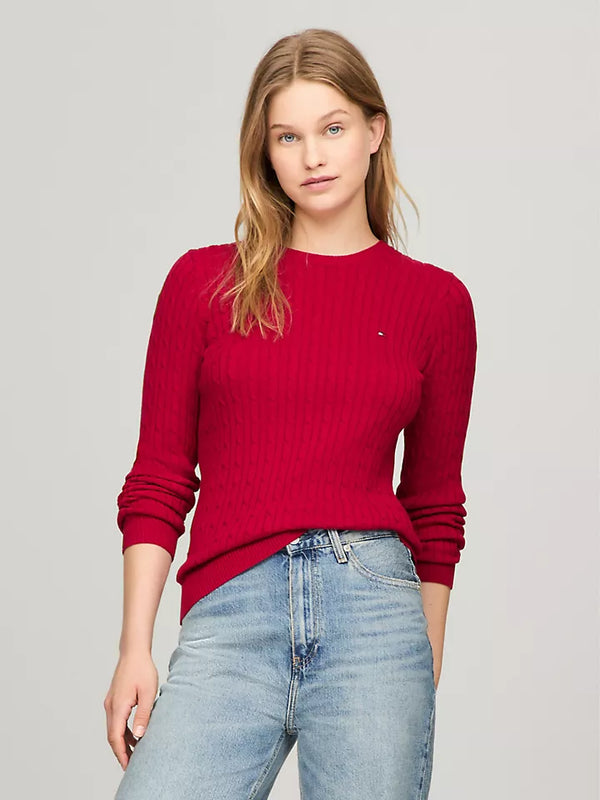 Long-Sleeve Cable Knit Sweater