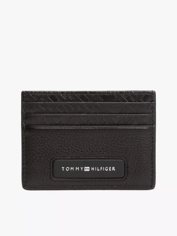 Pebbled Leather Monogram Card Holder