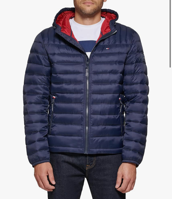 Tommy Hilfiger Men's Water Resistant Ultra Loft Filled Hooded Puffer Jacket