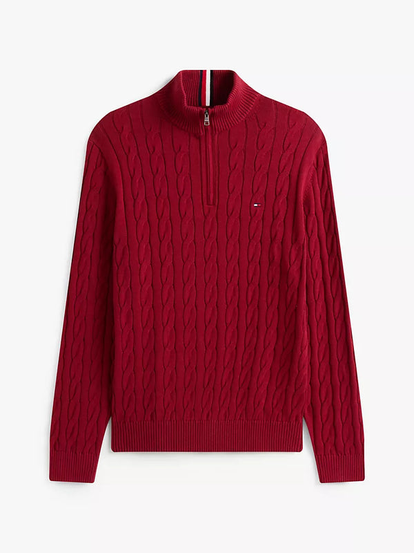 Cable Knit Quarter-Zip Sweater