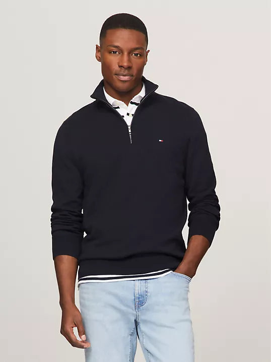 Solid Logo Quarter-Zip Sweater