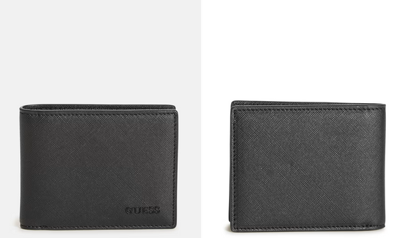 Crosshatched Faux-Leather Bifold Wallet ( Without box )