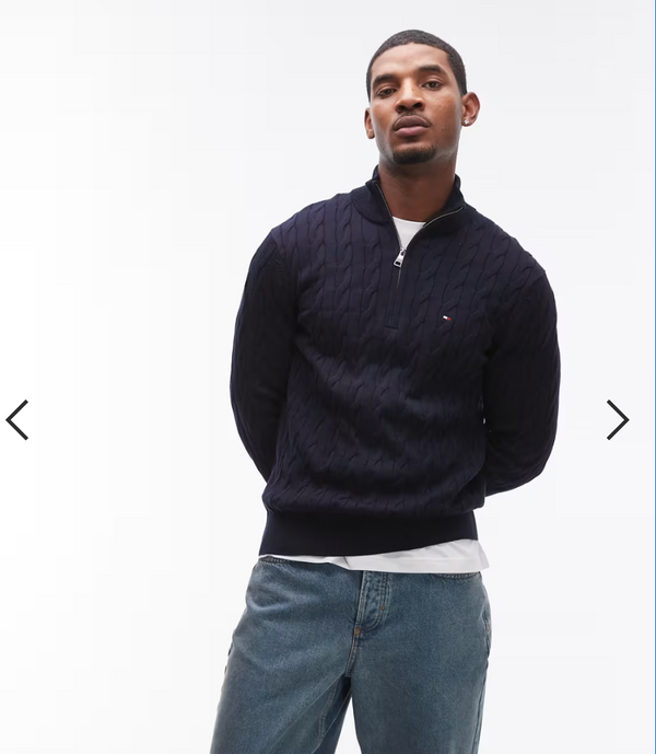 Cable Knit Quarter-Zip Sweater