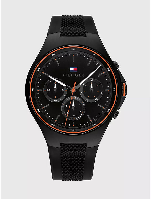 SPORT WATCH WITH BLACK SILICONE STRAP