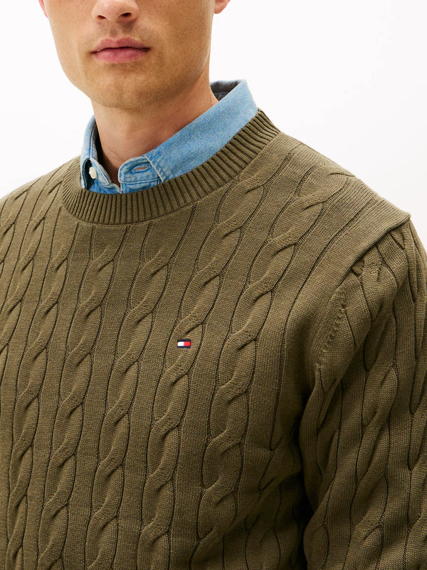 Cable Knit Crewneck Sweater