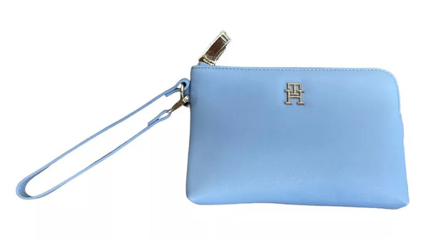 Tommy Hilfiger Vegan Leather Light Blue Pouch Wristlet Wallet